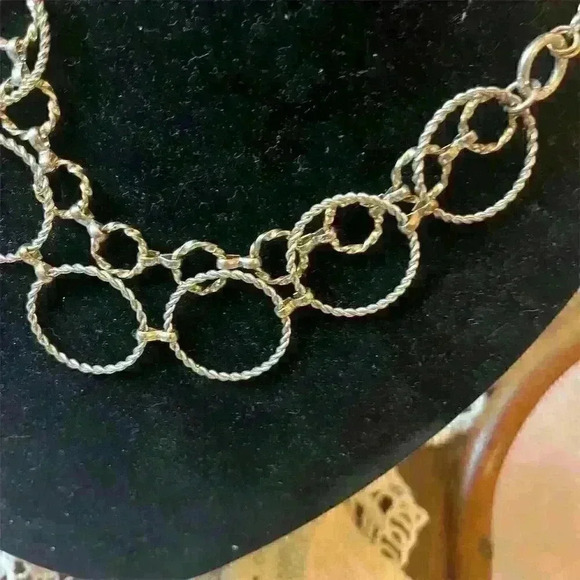 Vintage Mixed Metal Chain Necklace Multicolor Adjustable 22" Lobster Clasp - Picture 3 of 7